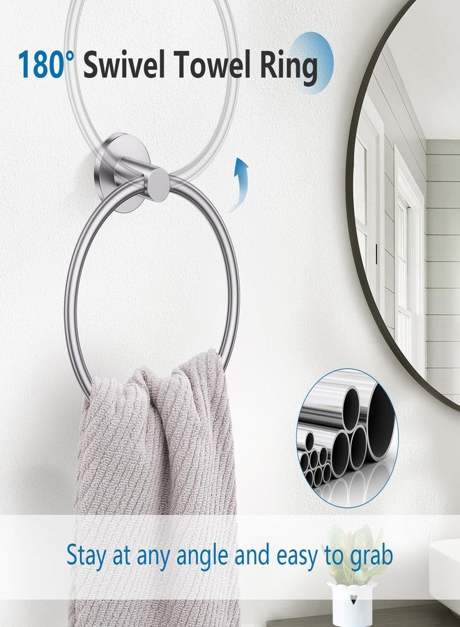 TNOMS Brushed Nickel 5 Pieces Towel Bar Set Bathroom Hardware Set Upgraded Toilet Paper Holder with Shelf,Towel Holder Set for Bathroom Stainless Steel Wall Mounted 23.6 Inch - Image 4