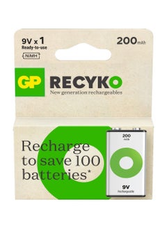 GP GP RECYKO 9V Ni-MH 200mAh 8.4V Rechargeable Battery - Blister 1  - Image 1