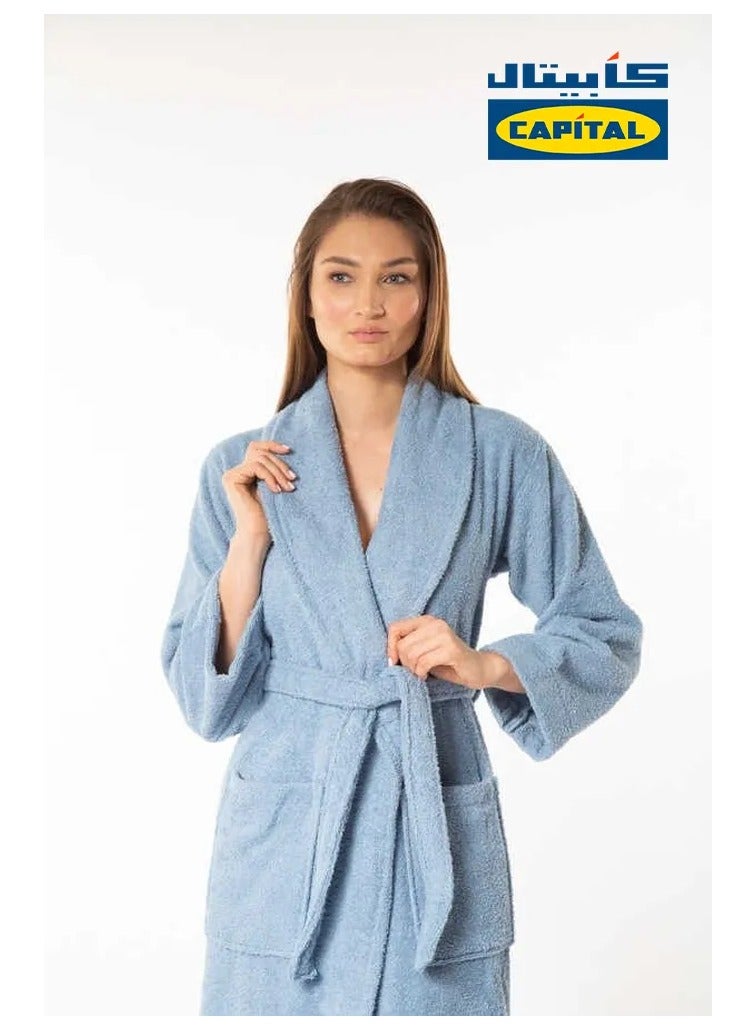 روب استحمام سادة سميك ازرق