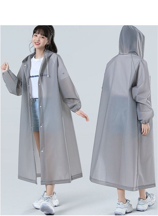 Generic Raincoat For Men and Women Portable EVA Rain Coats Reusable Rain Poncho with Hood and Sleeves For Cycling Travelling Fishing Hiking Camping  - Image 1