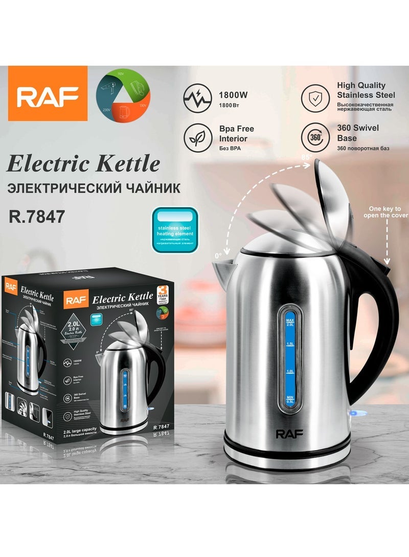 آر إيه أف غلاية منزلية من الفولاذ المقاوم للصدأ مع خاصية إيقاف التشغيل التلقائي سعة 1.8 لتر - Image 2