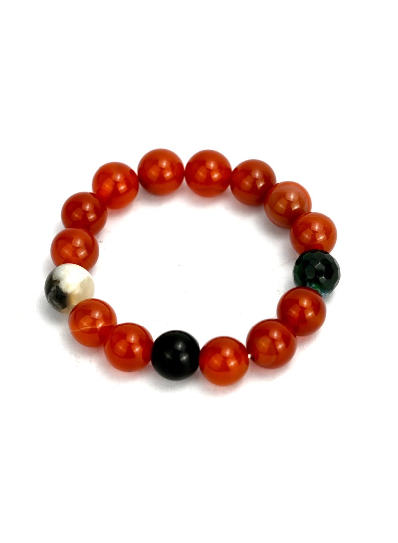 اسوارة متعددة الالوان للبنات، اسوارة برتقالي واسود للرجال، اسوارة من الخرز الملون للنساء، طقم اساور للأصدقاء، اساور برتقالية وسوداء للنساء - Image 2