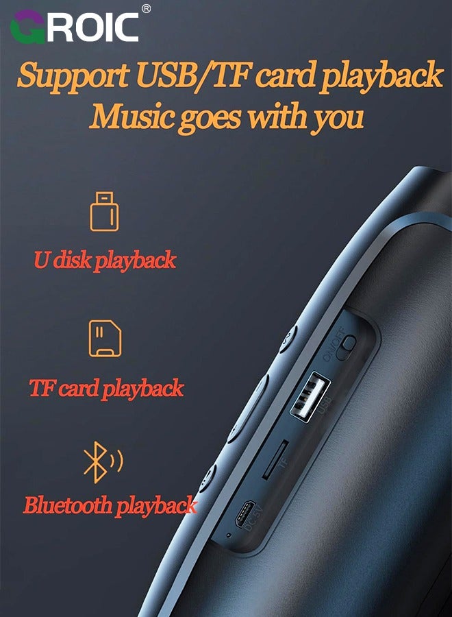 GROIC Portable Bluetooth Speaker, Wireless Speaker with 360 Degree Surround Sound, Enhanced Bass Loud Stereo Sound,IP65 Waterproof, TF Card, AUX, Long Battery Life, Dual Pairing, Durable for Travel, Outdoor  - Image 2