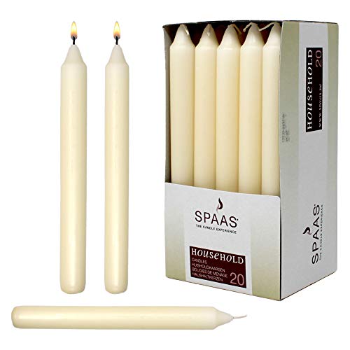 RAMBUE 7 Inch Ivory Taper Candles 6 Hour Burning Candle Decorate Your Dinner Wedding Table Dripless and Smokeless Candle Unscented Fits Most candlesticks -20 Pack Household Candles - Image 1