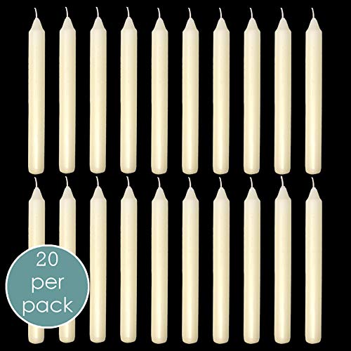 RAMBUE 7 Inch Ivory Taper Candles 6 Hour Burning Candle Decorate Your Dinner Wedding Table Dripless and Smokeless Candle Unscented Fits Most candlesticks -20 Pack Household Candles - Image 5