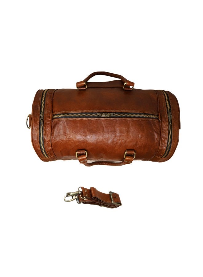 jaald 16 Inch Men's Pure Leather Light Weight Small Weekender Sports Gym Duffle Bag by jaald - Image 4