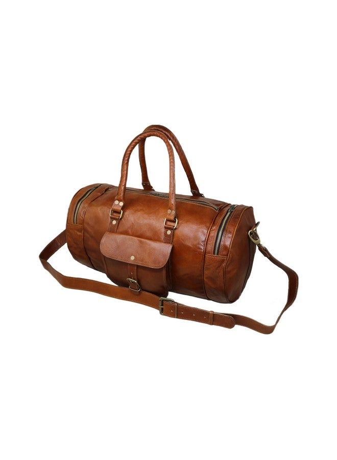 jaald 16 Inch Men's Pure Leather Light Weight Small Weekender Sports Gym Duffle Bag by jaald - Image 2