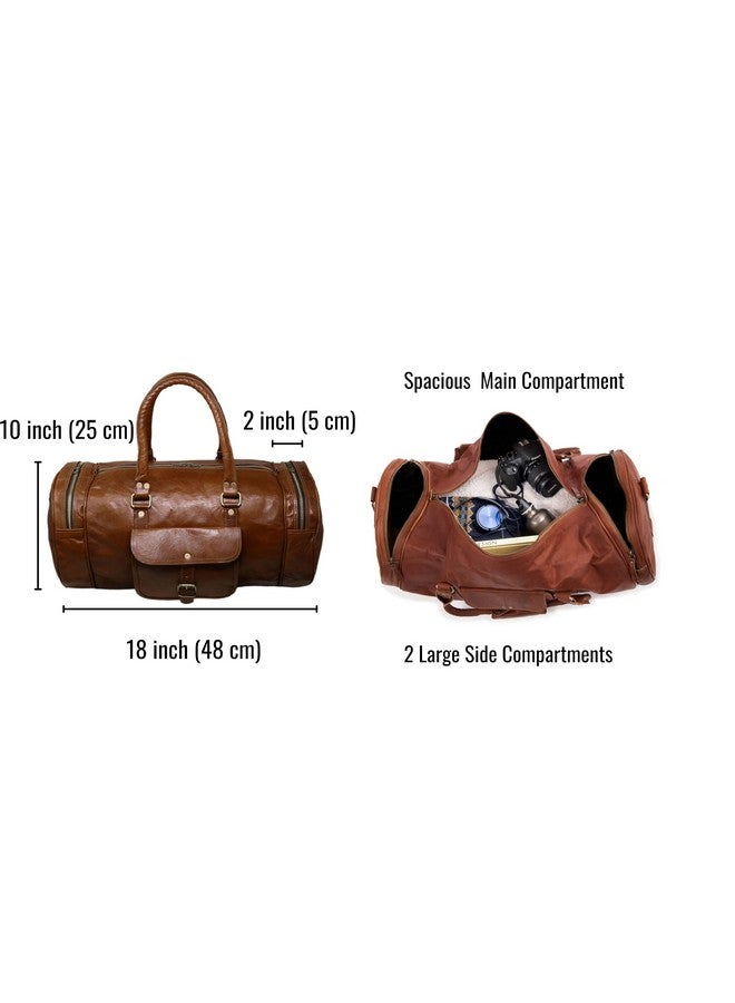 jaald 16 Inch Men's Pure Leather Light Weight Small Weekender Sports Gym Duffle Bag by jaald - Image 5
