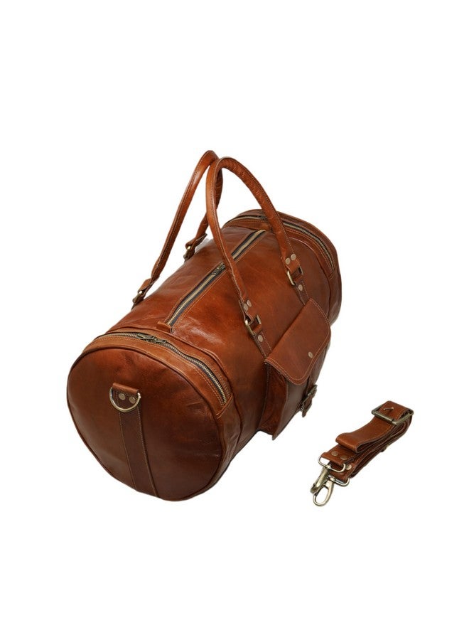 jaald 16 Inch Men's Pure Leather Light Weight Small Weekender Sports Gym Duffle Bag by jaald - Image 3