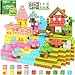Toylogy 200PCS Magnetic Blocks Magnetic Building Blocks for Girls Age 3 Build Mine Magnet Craft Cubes for Toddlers STEM Sensory Toys for Princess Kids Christmas Birthday Gift - Image 2