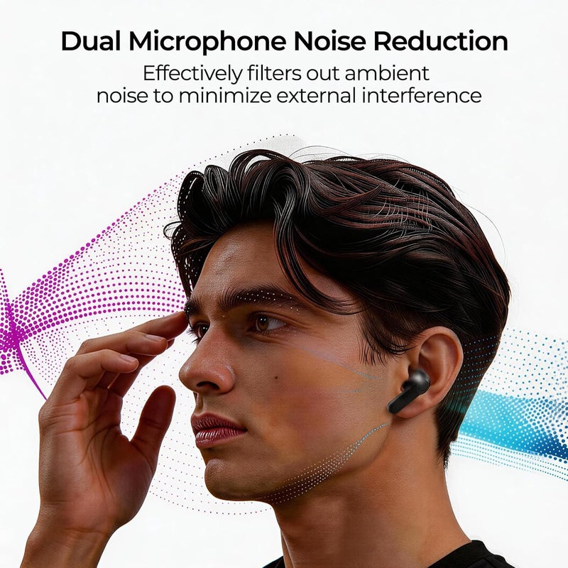 KIESLECT Free ANC Bluetooth 5.3 Wireless Earphones, 35dB Active Noise Cancellation, 13mm Dynamic Drivers 60 Hours Battery Life 4 Microphones with ENC Call IPX4 3.8g per Earbud, Fast Charge, Custom EQ Mode - Image 4
