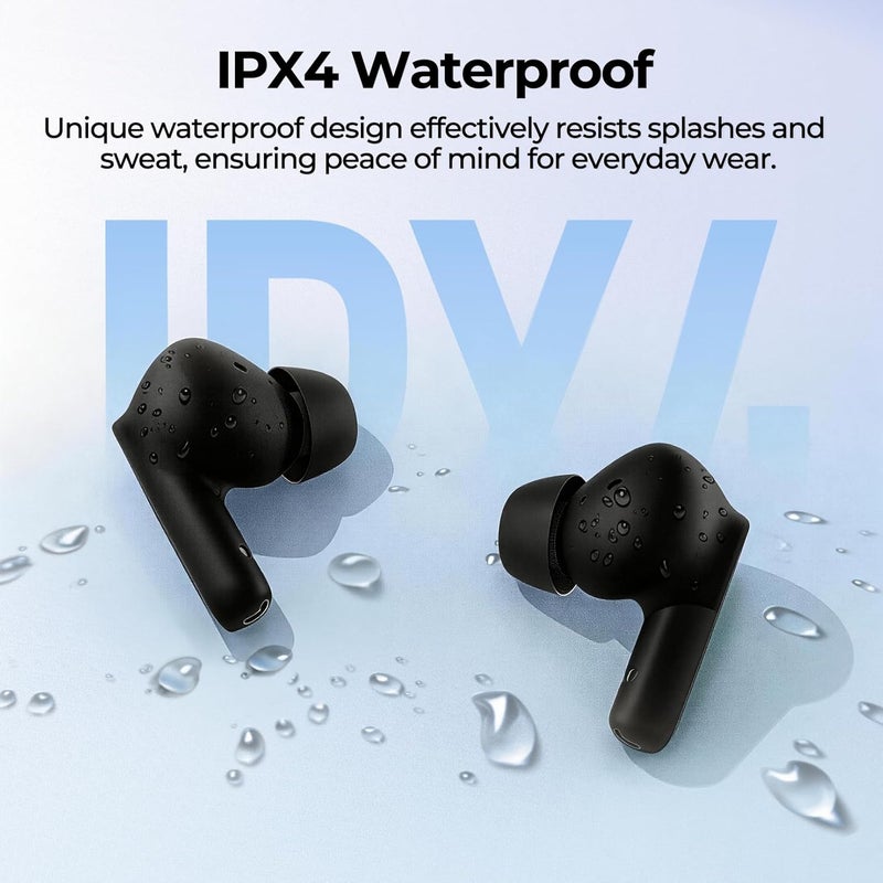 KIESLECT Free ANC Bluetooth 5.3 Wireless Earphones, 35dB Active Noise Cancellation, 13mm Dynamic Drivers 60 Hours Battery Life 4 Microphones with ENC Call IPX4 3.8g per Earbud, Fast Charge, Custom EQ Mode - Image 5