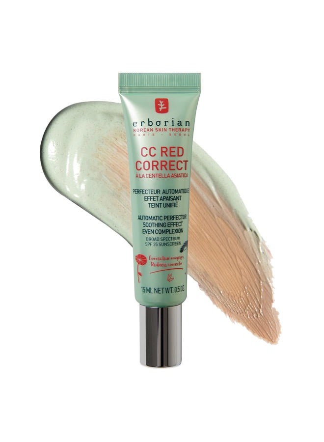 erborian CC Red Correct - Skincare-First Green Color Corrector with Centella Asiatica, Illuminating Color Corrector with Redness Coverage & SPF 25 - Cica, Korean Skincare - Image 1