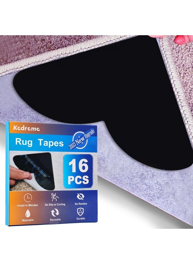 KADRAMA Kadrama Rug Corners Gripper, (16 Pack) Carpet Tape for Hardwood Floor, Non Slip Grippers Pads to Hold Rugs Down, Prevent Sliding Grip Stickers No Damage on Wood Area Rug Anti Curling  - Image 1