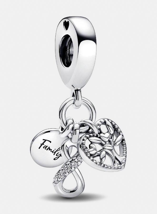 تتدلى اللانهاية والقرص والقلب من الفضة الاسترليني مع زركونيا مكعبة شفافة