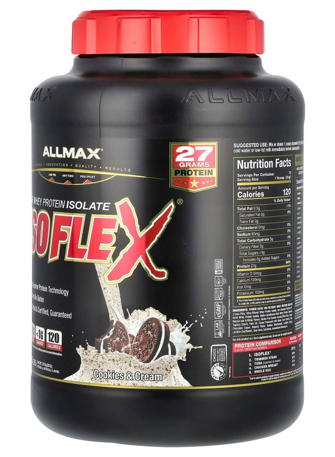 Allmax ISOFLEX® Pure Whey Protein Isolate Cookies & Cream 5 lbs (2.27 kg) - Image 2
