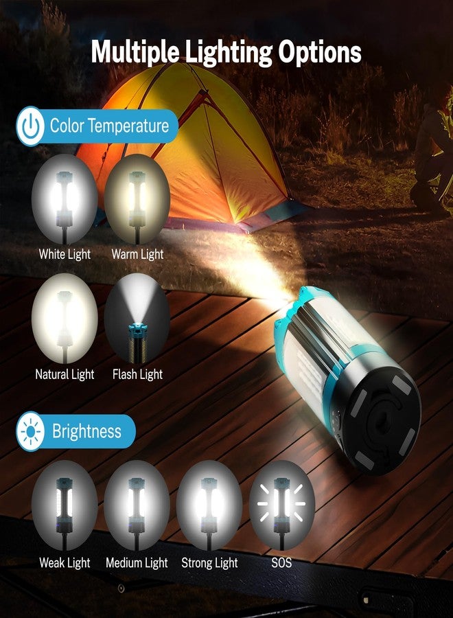 OGERY Rechargeable 10000mAh Camping Light with Stand 6.5 ft Max Height, Cordless Work Light with 3 LED Lamp Heads, 2200 Lumens Camping Essentials Gear Emergency Flashlight with Detachable Tripod - Image 4