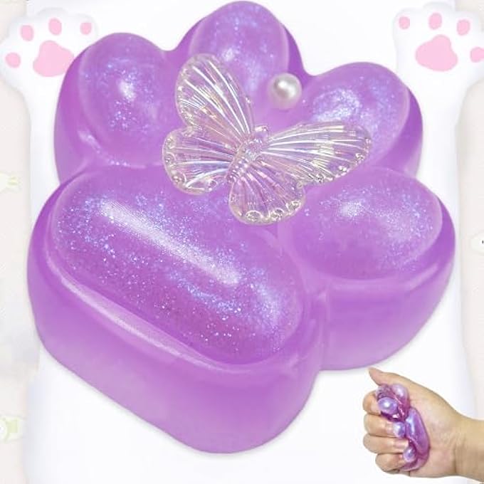 MXQHXZSX Taba Squishy Cat Paw Squeeze Toys Cute PVC Fufu Squishy Toys for Anxiety Relief Soft Stress Toys for Relaxation Party Favors Novelty Things Adults Birthdays Cosplay Party - Image 1
