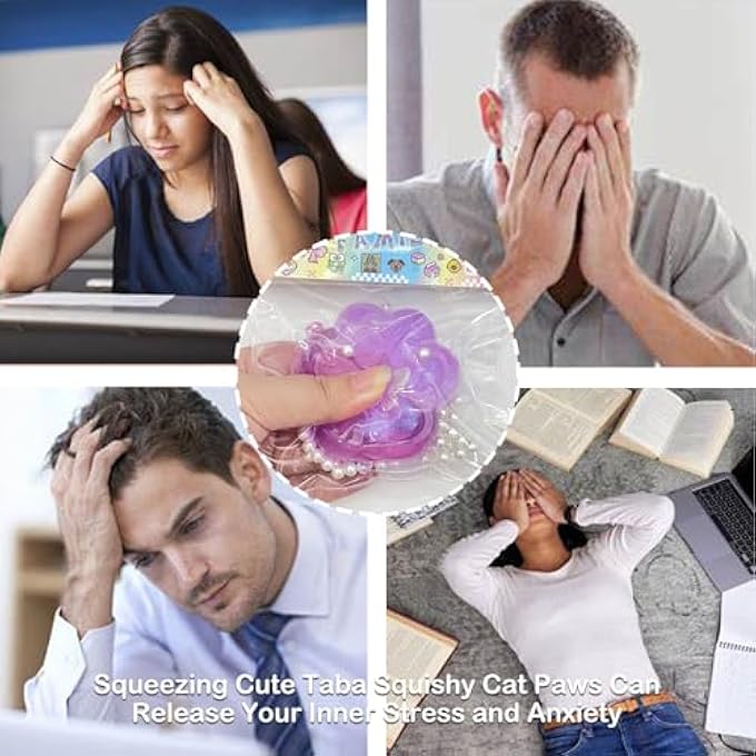 MXQHXZSX Taba Squishy Cat Paw Squeeze Toys Cute PVC Fufu Squishy Toys for Anxiety Relief Soft Stress Toys for Relaxation Party Favors Novelty Things Adults Birthdays Cosplay Party - Image 5