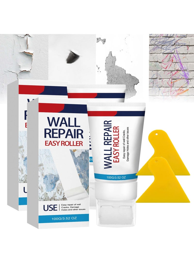 SYOSI Wall Mending Ointment, 2Pcs Home Wall Repair Cream, 3 in 1 Repair Applicator Wall, Crack Filler for Walls, Patching Plaster Wall Repair,Wall Mending Agent, Hole Patching Kit Wall Drywall - Image 1