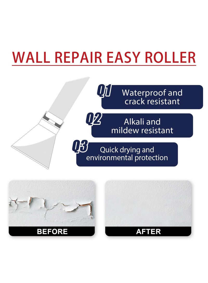 SYOSI Wall Mending Ointment, 2Pcs Home Wall Repair Cream, 3 in 1 Repair Applicator Wall, Crack Filler for Walls, Patching Plaster Wall Repair,Wall Mending Agent, Hole Patching Kit Wall Drywall - Image 3