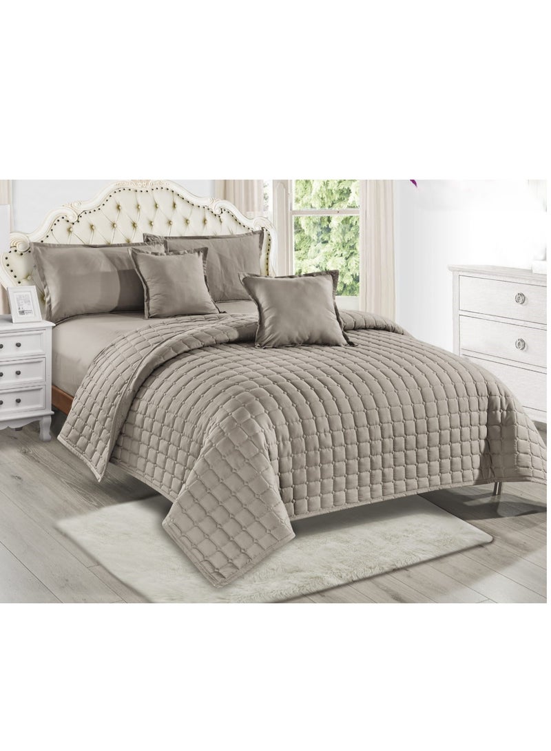 مون مفرش سرير نفرين مضغوط سادة صيفي من المايكروفايبر 6 قطع مقاس اللحاف 250x230 سم - Image 1