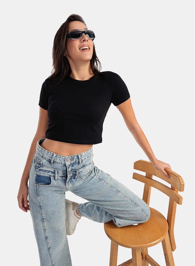 Carina Everyday Cotton Cropped T-Shirt - Image 1