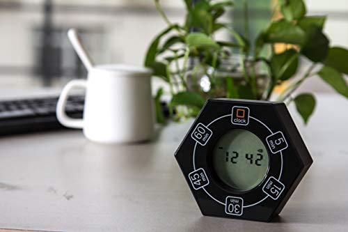 Znewtech Home & Office Timer with Clock, 5,15, 30, 45, 60 Minute Preset Countdown Timer, Easy-to-Use Time Management Tool (Black) - Image 4