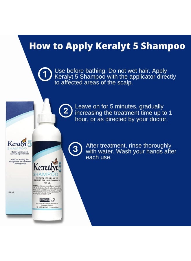 keralyt 5% Salicylic Acid Anti-Dandruff Shampoo – Max Strength Scalp Build-Up Treatment for Psoriasis, Seborrheic Dermatitis & Dandruff – Soothes Itchy, Dry Scalp – 177ml  - Image 3
