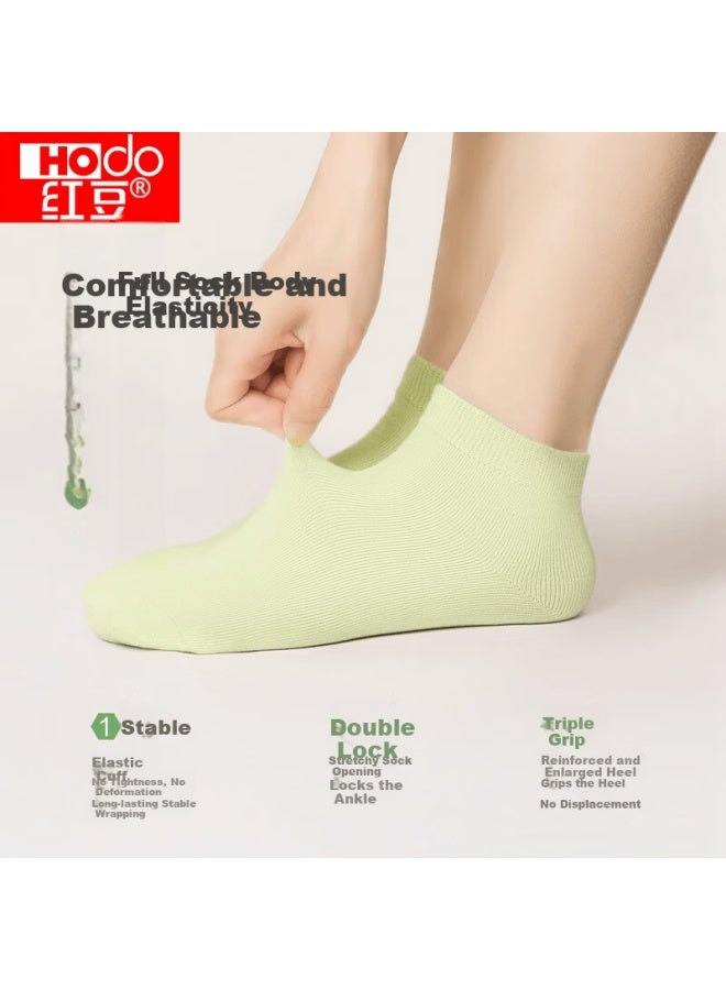 Hongdou Women's Soft Cotton 5a Antibacterial Anti-mite Breathable Elastic Low-cut Casual Socks 5 Pairs One Size - Image 1