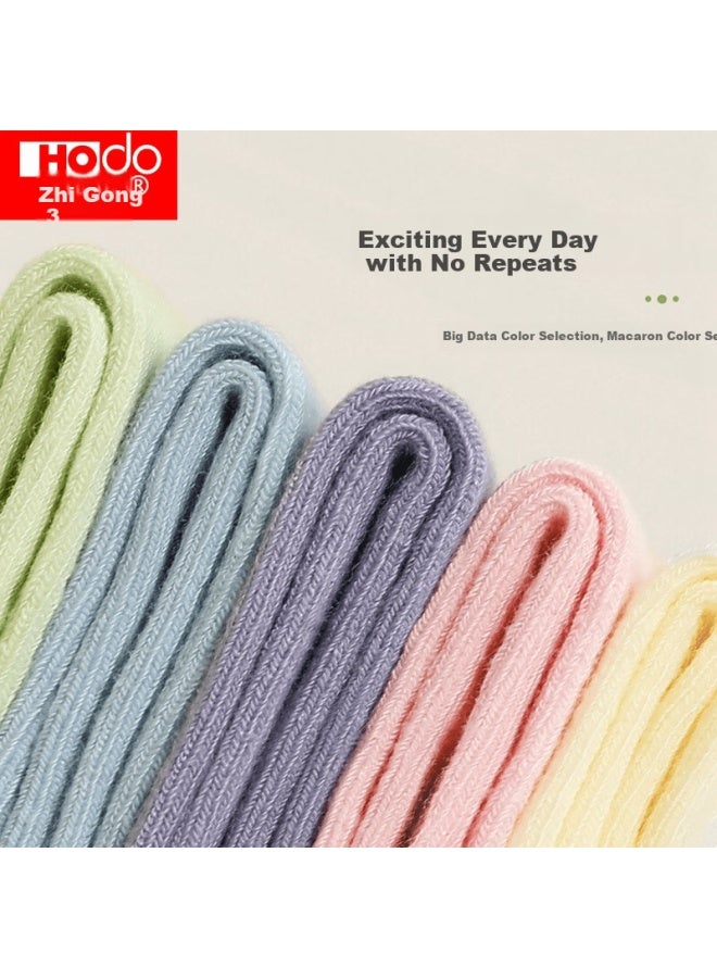 Hongdou Women's Soft Cotton 5a Antibacterial Anti-mite Breathable Elastic Low-cut Casual Socks 5 Pairs One Size - Image 5