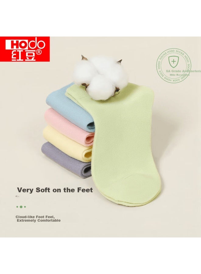 Hongdou Women's Soft Cotton 5a Antibacterial Anti-mite Breathable Elastic Low-cut Casual Socks 5 Pairs One Size - Image 4