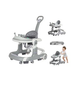 Zexen 4-in-1 Foldable Baby Walkers with Wheels and Baby Activity Center Toys Tray with Music, 4-Gear Height Adjustable Infant Toddler Baby Walker, Baby Walker for Boys and Girls from 6-24 Months  - Image 1