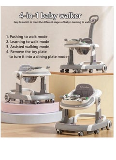 Zexen 4-in-1 Foldable Baby Walkers with Wheels and Baby Activity Center Toys Tray with Music, 4-Gear Height Adjustable Infant Toddler Baby Walker, Baby Walker for Boys and Girls from 6-24 Months  - Image 3