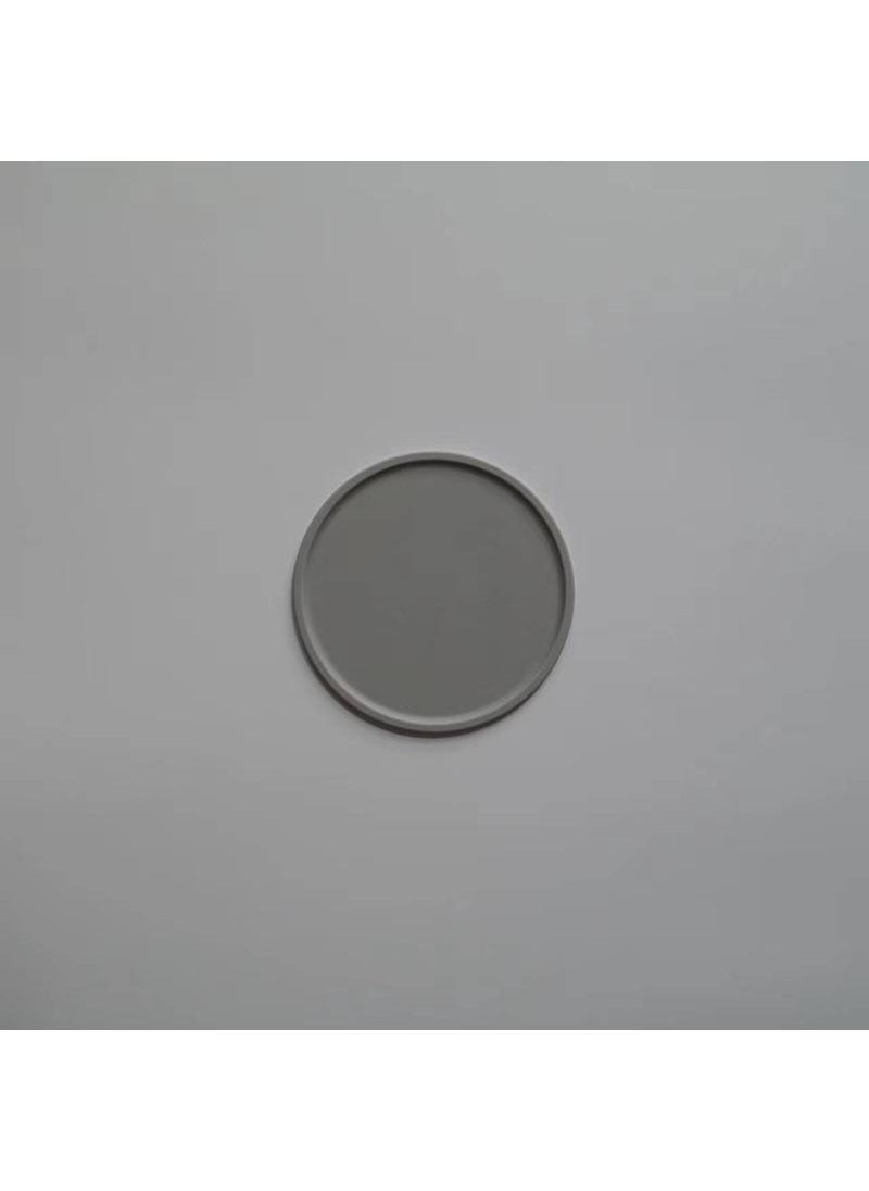 Y&D - Nordic Morandi Color Silicone Anti-overflow Coaster High Temperature Heat Insulation Pad Thickened Round Table Mat-Light Gray11*11*0.3cm - Image 1