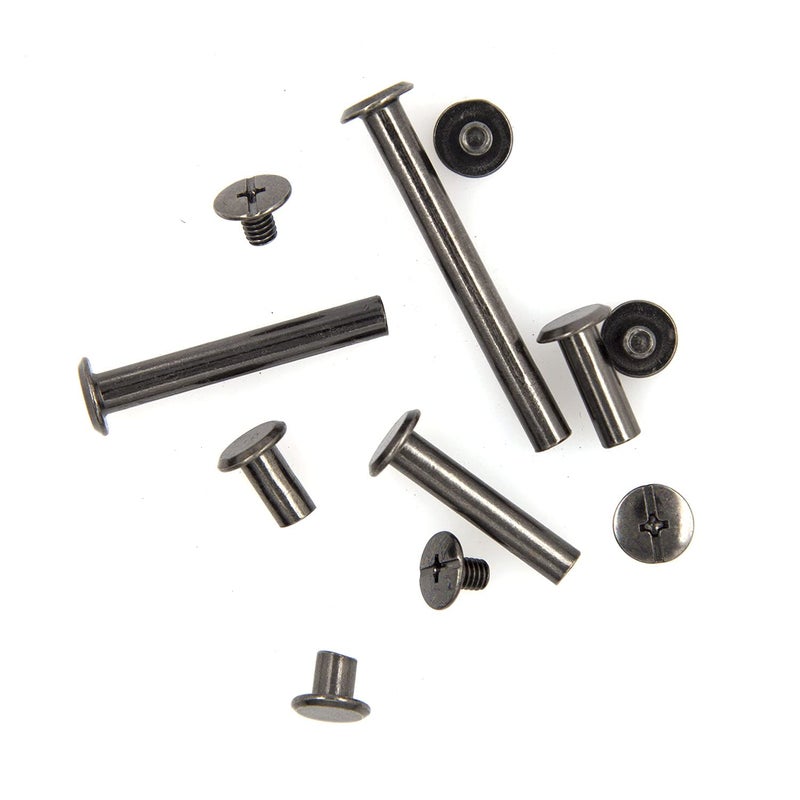 ALLOYPRO 120 Pcs (60 Pair) M5 x 6/10/15/25/35/45 Black Phillips Chicago Screws Binding Screw Posts,Scrapbook Photo Albums Binding Screws Assorted Kit 6 Sizes for Leather Saddles Purses Belt Repair - Image 4
