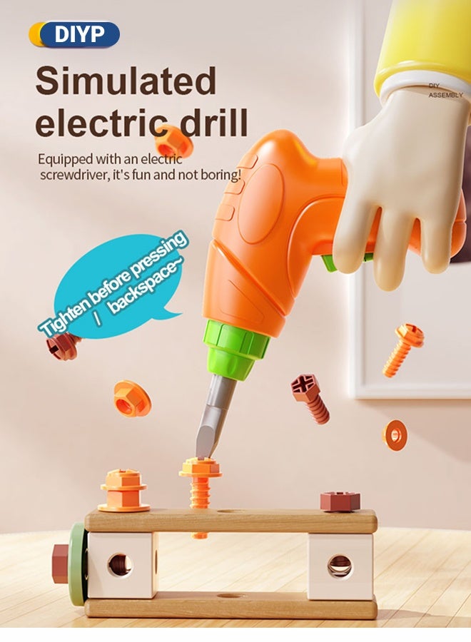 143-Piece Children's Tool Set Toddler Toolbox with Tools Montessori Educational Preschool Role-Play Construction Tool Set Suitable for Boys and Girls - Image 5