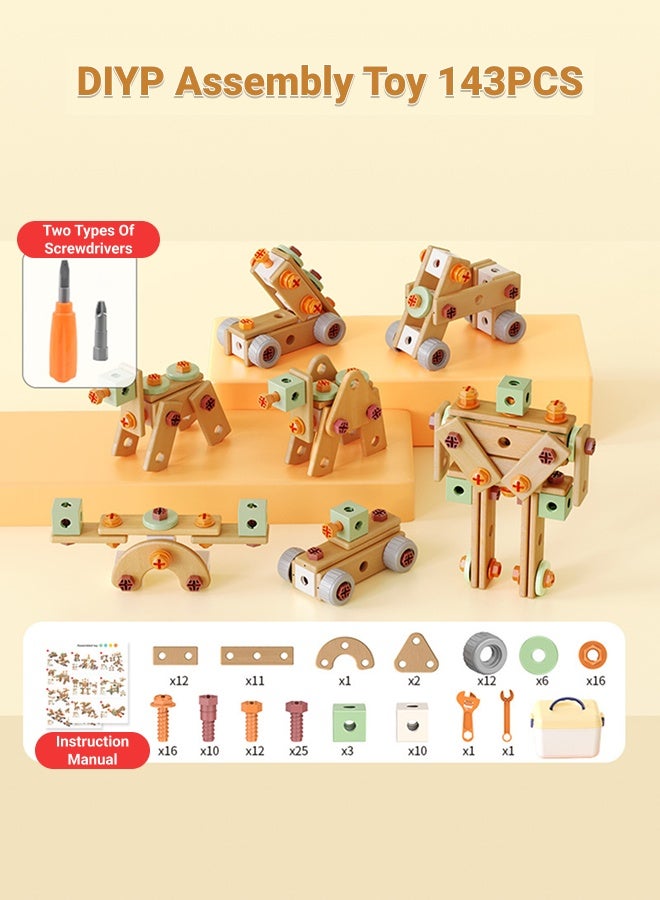 143-Piece Children's Tool Set Toddler Toolbox with Tools Montessori Educational Preschool Role-Play Construction Tool Set Suitable for Boys and Girls - Image 2