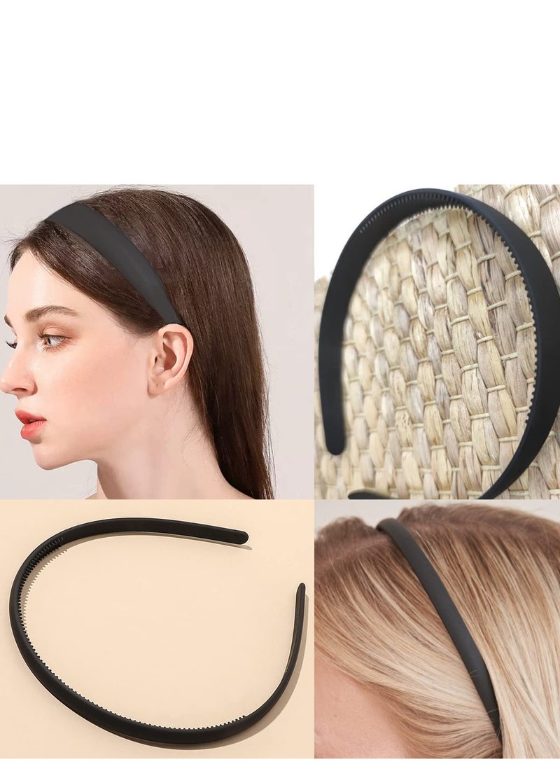 SOLARAE Plastic Headbands, Comb Headbands Non Slip, Black Wide Head Bands with Teeth, Hair Bands for Women Girls Men Teen(9 PCS Black) - Image 5