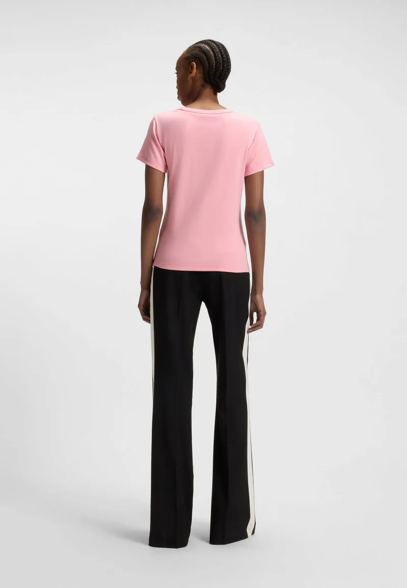 HUGO Regular-fit T-shirt with stacked-logo embroidery