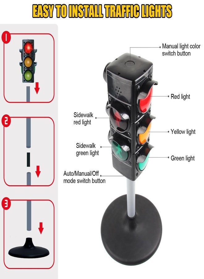 Hitish Simulation Traffic Light and Crosswalk Light Signal Set for Kids - Role Play Pretend Play Toys with Clothes, Educational Toys Birthday Gift for Boys and Girls - Image 4