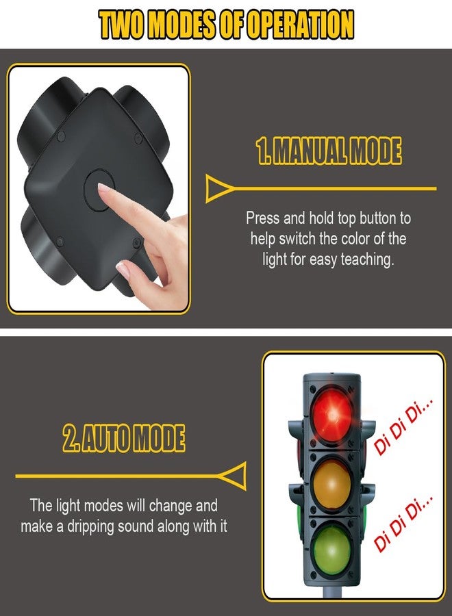 Hitish Simulation Traffic Light and Crosswalk Light Signal Set for Kids - Role Play Pretend Play Toys with Clothes, Educational Toys Birthday Gift for Boys and Girls - Image 3