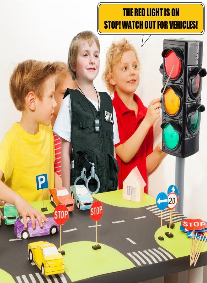 Hitish Simulation Traffic Light and Crosswalk Light Signal Set for Kids - Role Play Pretend Play Toys with Clothes, Educational Toys Birthday Gift for Boys and Girls - Image 5