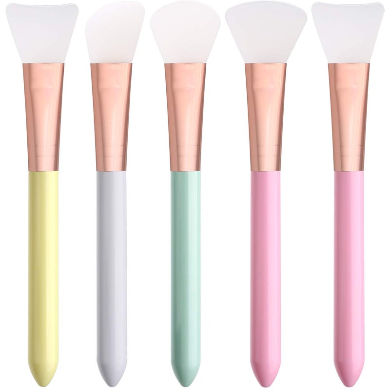 Elisel 5pcs Silicone Facial Mask Applicator Brushes Flexible for Face Sleeping Clay Body Lotion Masks