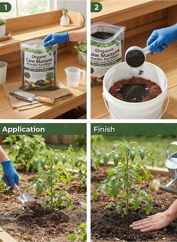 KNP Organic Cow Manure Powder Fertilizer For Home Gardening & Plants Multi-Purpose Fertilizers 2 KG - Image 2