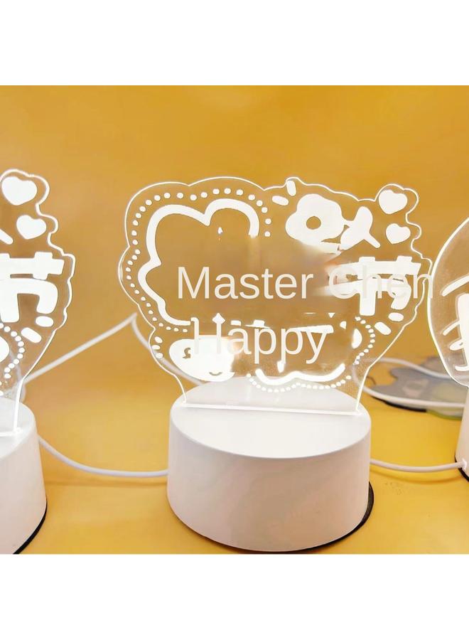 Bluejw New Children's Gift Bedside Ornaments Creative Usbled3d Nightlight DIY Acrylic Table Lamp - Image 5