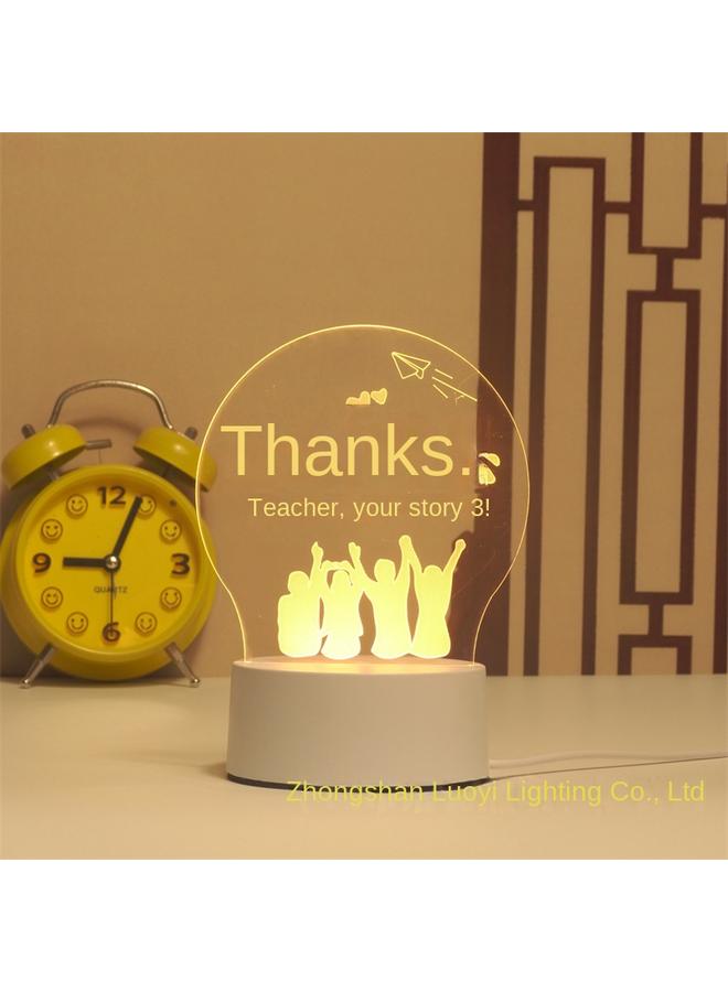 Bluejw New Children's Gift Bedside Ornaments Creative Usbled3d Nightlight DIY Acrylic Table Lamp - Image 2
