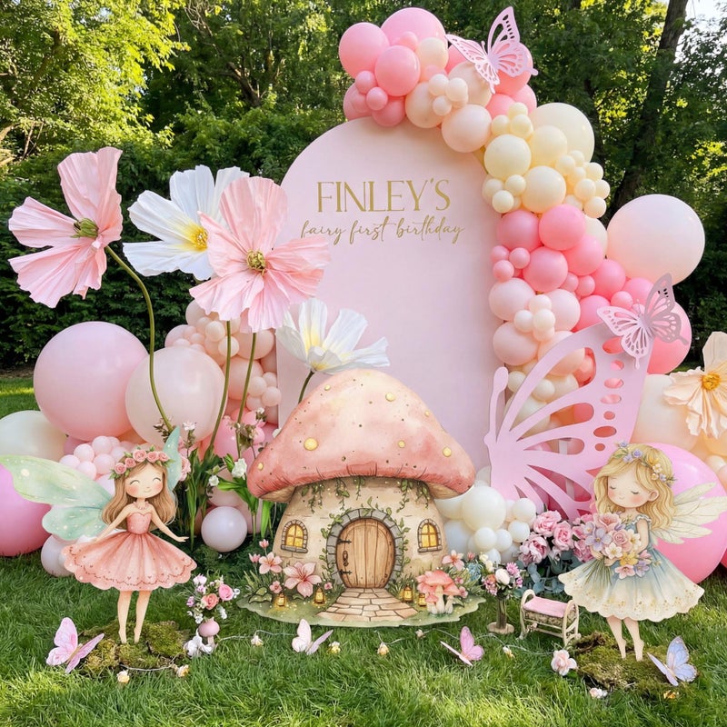 Honoson 4 Pcs Large 24" x 32" Fairy Cardboard Cutouts, Fairy Party Yard Signs Decoration for Baby Shower Birthday Party Supplies Mushroom Flower Forest Lawn Wonderland Garden Decor - Image 5
