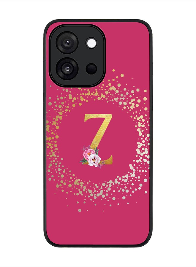 Stylizedd For OnePlus 13s / 13T Case,Slim fit Camera Protection, Shockproof Thin Phone cover  - Custom Monogram Floral - Z ( Deep Pink )