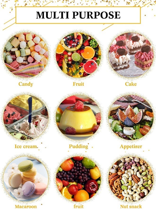 جرويك 50 قطعة من أكواب الحلوى، 2 أونصة / 60 مل حلوى صغيرة مع ملاعق، كوب بلاستيكي قابل لإعادة الاستخدام، مقبلات، تقديم مربعة، أدوات الحفلات، مستلزمات الحفلات - Image 3